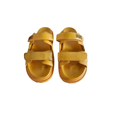 Sandalias planas Christian Dior amarillas para mujer de cuero de cordero DiorAct, talla 41 Foto 1 de 4