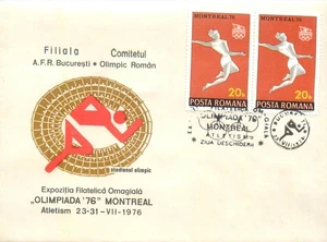 E0060 Romania FDC 1976 Montreal Olympics Athletics - Picture 1 of 2
