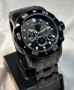 Invicta Men's 48mm Pro Diver SCUBA Chronograph COMBAT Black SS Watch - Picture 1 of 9