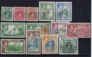 GIAMAICA SG121s/33s 1938 SET DEFINITIVO DI 13 ESEMPLARI PERF MTD OTTIME CONDIZIONI - Foto 1 di 1