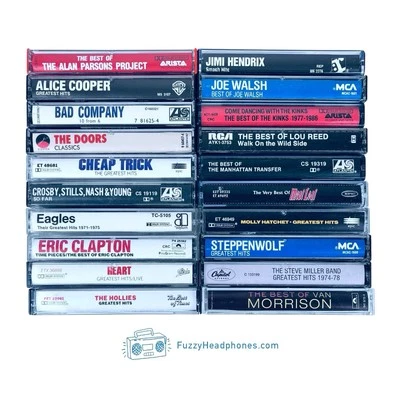 20 Classic Rock GREATEST HITS Cassette Tapes: Doors Eagles Heart Kinks TESTED - Image 1 of 4