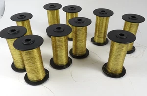Unbranded Lurex? Unsupported Flat Gold Metallic Yarn / Film 1/100" 10x67grs  NOS - Picture 1 of 3