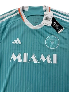Adidas MLS Inter Miami Teal Classic Soccer Jersey Plain Size Large NWT’S Futbol - Picture 1 of 10