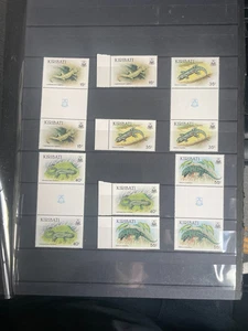 KIRIBATI 1986 Amphibians / Lizards set in blocks of 2 + singles MNH - Picture 1 of 1