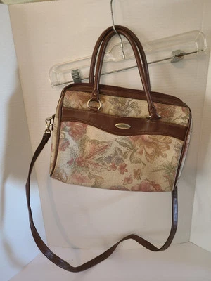 Bolso Bandolera Vintage Años 80 Liz Claiborne Marrón Floral Flor Retro Cottagecore Foto 1 de 4