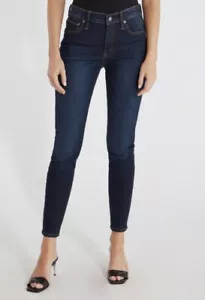 Saitex Edwin 7" Pixie Women's Mid Rise Skinny Denim Jeans Delta Blue 26 - Picture 1 of 10
