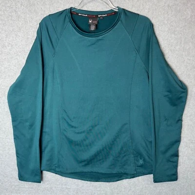 Top deportivo Spyder Active manga larga verde azulado raglán talla L Foto 1 de 4
