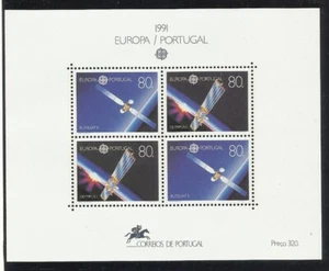 Portugal 1991 - Europa Portugal Space - Olympus I, Eutelsat II stamps S/S MNH - Picture 1 of 1