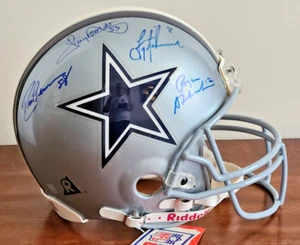 MULTI PLAYER SIGNED DALLAS COWBOYS FULLSIZE AUTHENTIC HELMET WITH COA - Picture 1 of 24