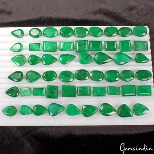 800 Ct/54 Pcs Green Natural Emerald Mix Cut 13-23mm Loose Top Quality Gemstones - Picture 1 of 7