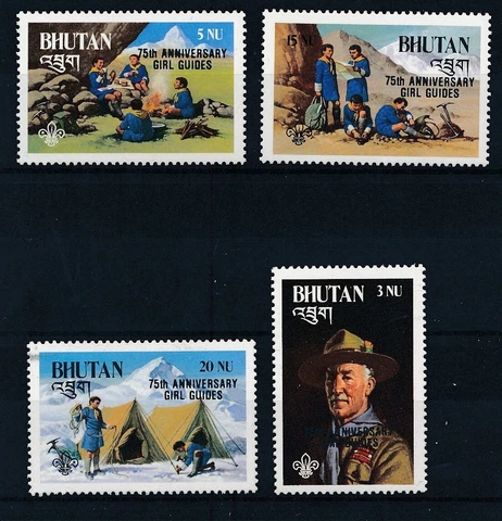 [BIN11983] Bhutan 1986 Scout good set of stamps very fine MNH OVPT Cover