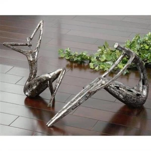 Uttermost Dahy Polyresin Statues in Antique Silver/Black/Nickel (Set of 2) - Picture 1 of 1