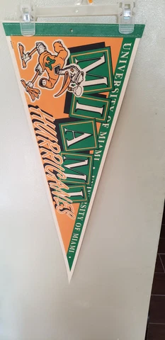 MIAMI CANES HURRICANES  RETRO VINTAGE FELT PENNANT 2/11/23 Cover