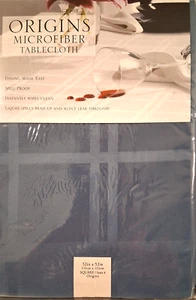 Origins Microfiber Tablecloth Blue Denim Spill Proof 52 x 52 inches NIB - Picture 1 of 2