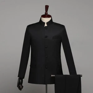 Men Zhongshan Single Breasted Suit Traditional Chinese Tunic Blazer Coat Fashion