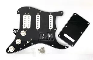 Genuine MIM Fender LOADED PICKGUARD Strat Pickup Set HSS Black Stratocaster - Picture 1 of 24