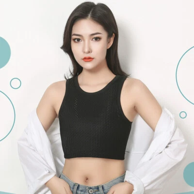 Les Lesbisch Tomboy Ftm Reißverschluss Brust Binder Bh Top Pullover Schwarz - Bild 1 von 4