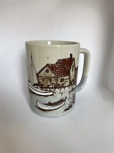 Vintage Otagiri Fishing Village With Boats coffee/tea mug. Excellent Condition - Picture 1 of 5