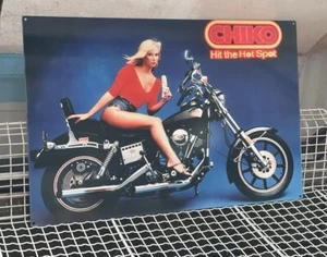Chico Roll Pin Up Harley Metal Sign 600x400mm Australian Made Free Postage - Picture 1 of 1