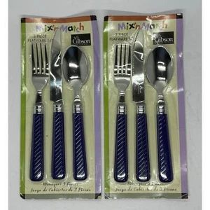 Juego de cubiertos Gibson seis piezas Mix’n Match servicio para dos azul nuevo - Imagen 1 de 2