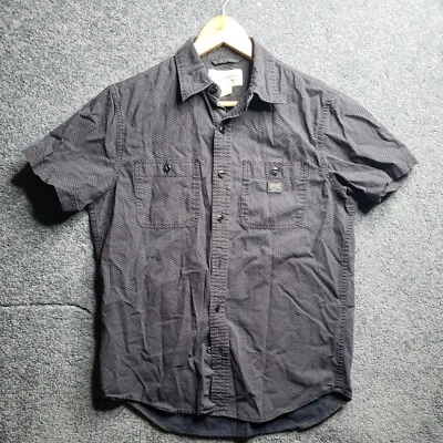 Ralph Lauren Denim And Supply 男式衬衫 S/S 蓝色纽扣小号几何图案 — 第 1/4 张图片