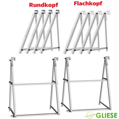 4X PV Halterung mit Haken 114CM 118CM Montage Geländer Balkon Solarmodul Ständer - Bild 1 von 4
