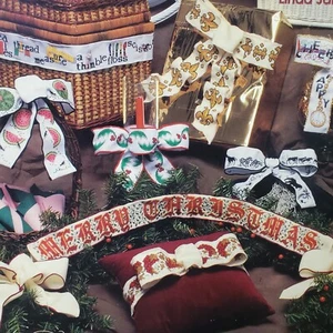 Jeanette Crews Ribbons and Bows Christmas Holidays Seasons HTF Cross Stitch 169 - Picture 1 of 6