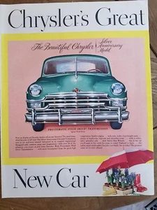 1949 green Chrysler silver anniversary model car vintage ad - Picture 1 of 1
