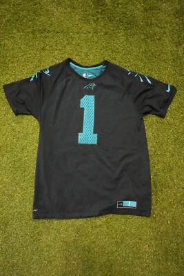 Футболка мужская Carolina Panthers футбольная команда Cam Newton No1 Nike NFL L черный логотип - Изображение 1 из 4