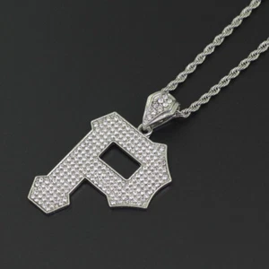 P LETTER PENDANT PITTSBURGH P RAPPER'S CHARM PENDANT Hip Hop NECKLACE - Picture 1 of 2