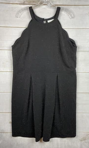 Monteau Dress Womens 3X Black Trendy Plus Size Glitter Halter Neck Stretch NWT - Picture 1 of 10