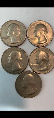1974 D Washington Quarter Filled Mint Mark LOT OF 5 - Image 1 of 2