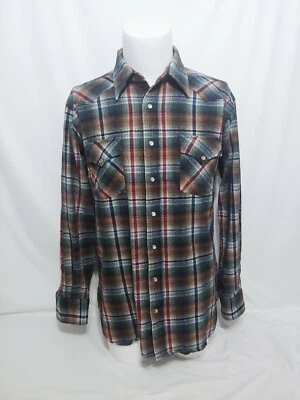 Pendleton Green Red Blue Striped Plaid Long Sleeve Shirt Mens Size Large Long - Image 1 of 3