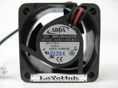 ADDA 4028 AD0412HB-B31 Cooling Fan dc 12V 0.22A 40 x 40 x28mm 2-Pin - Image 1 of 3