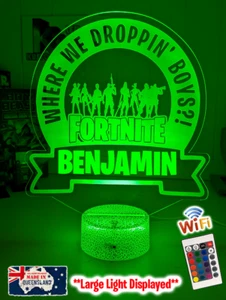Victory Royale Personalised GamerTag Fortnite 3D LED Night Light 7 Colour Lamp - Picture 1 of 24