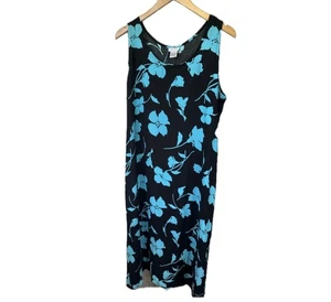 Jennifer Moore Hawaiian Aloha Tropical Lagenlook Sheath Overall Style Dress L - Picture 1 of 7