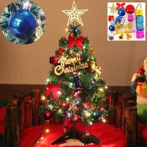 24 Zoll/2 Fuß Weihnachtsbaum mit Lichtern & Dekoration, Tischplatte Baum grün - Bild 1 von 2