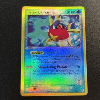 Team Aqua's Carvanha 25/95 Reverse Holo Team Magma vs Team AQUA Pokemon Error? - Image 1 of 4