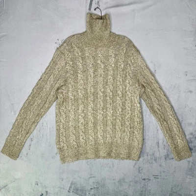 Suéter Express Para Hombre Color Marfil Tejido con Cable Cuello Alto - Grande Foto 1 de 4