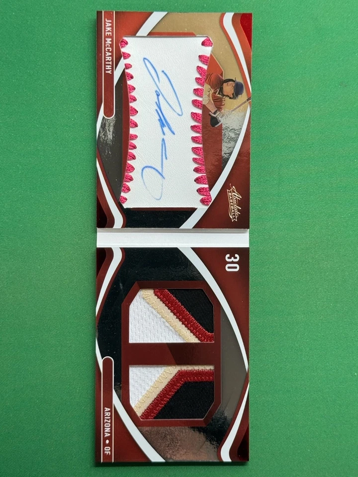 2022 Panini Absolute Material Booklet Signatures Pink #131 Jake McCarthy RC /35 - Image 1 of 4