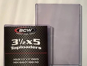 Set Of 25 Unused BCW 3.5" x 5" Toploader Holder Tall Cards Photo - Picture 1 of 5