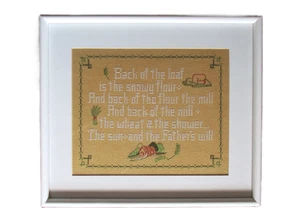 Back of the Loaf Vintage fertig gerahmt Country Kreuzstich Sampler fertig - Bild 1 von 8