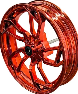 12 inch 2.75 wide Front aluminum wheel. 12 mm bearings Crome Red - Picture 1 of 4