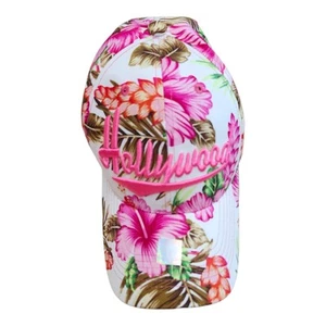 Hollywood Floral Trucker Hat Cap Pink Hibiscus Adjustable Snapback Mesh - Picture 1 of 5