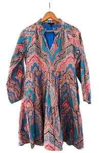 J. Vestido CREW en capas azul cachemira popelina para mujer XS - Imagen 1 de 10