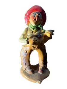 Estatuilla de músico de tiza de colección vaquero cantando guitarrista arte del suroeste - Imagen 1 de 7