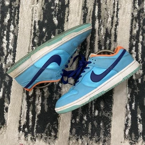 Nike Dunk Low SE Herren Größe 9 Baltisch Blau Orange Sportlich Leder Schuhe Turnschuhe - Bild 1 von 6