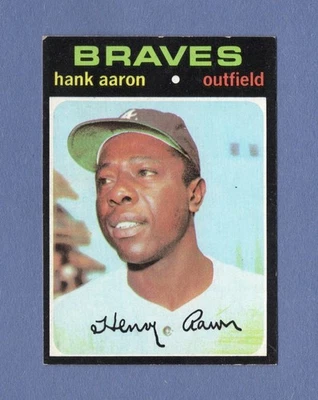Topps Baseball 1971 ~ tarjeta #400 ~ Hank Aaron Braves Salón de la fama ~ ex/em Foto 1 de 2