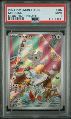 Minccino 182/162 Sv05: Temporal Forces Holo Pokemon Card PSA 9 - Image 1 of 2