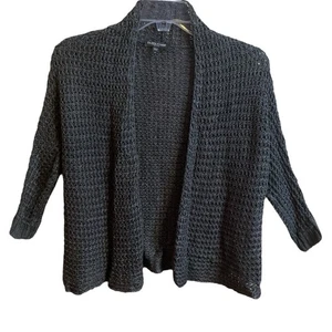 Cárdigan Suéter Eileen Fisher Verde Tejido Abierto Talla PP Lino Seda Manga 3/4 Mujer - Imagen 1 de 9